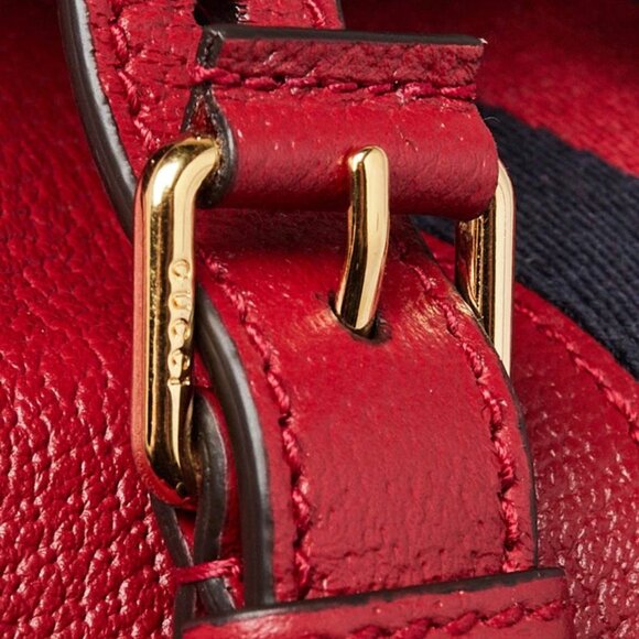 Gucci Red Leather Ophidia Medium Backpack Bag - Picture 10 of 12